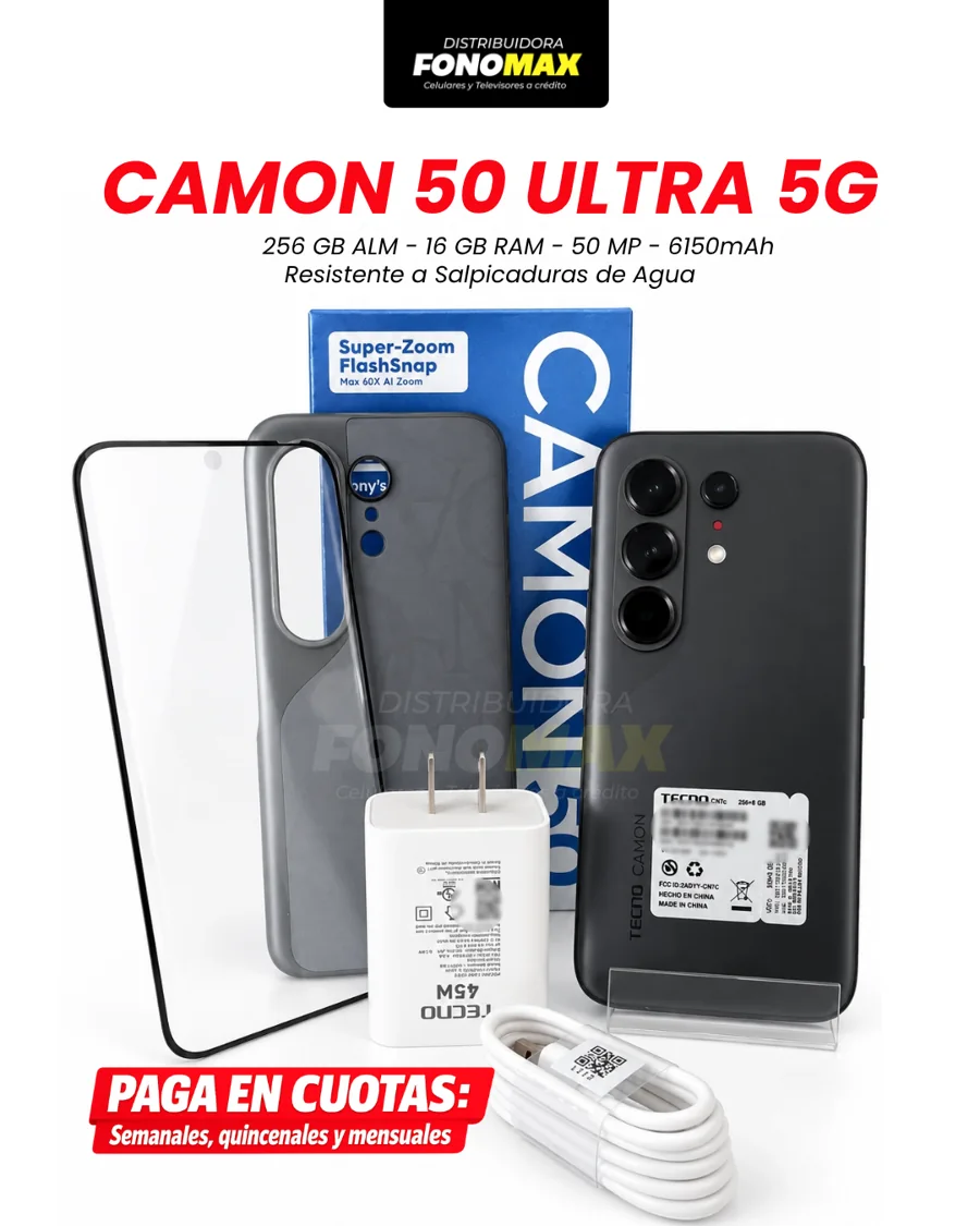 TECNO CAMON 50 Ultra 5G con caja y accesorios para venta de celulares en Guajaló