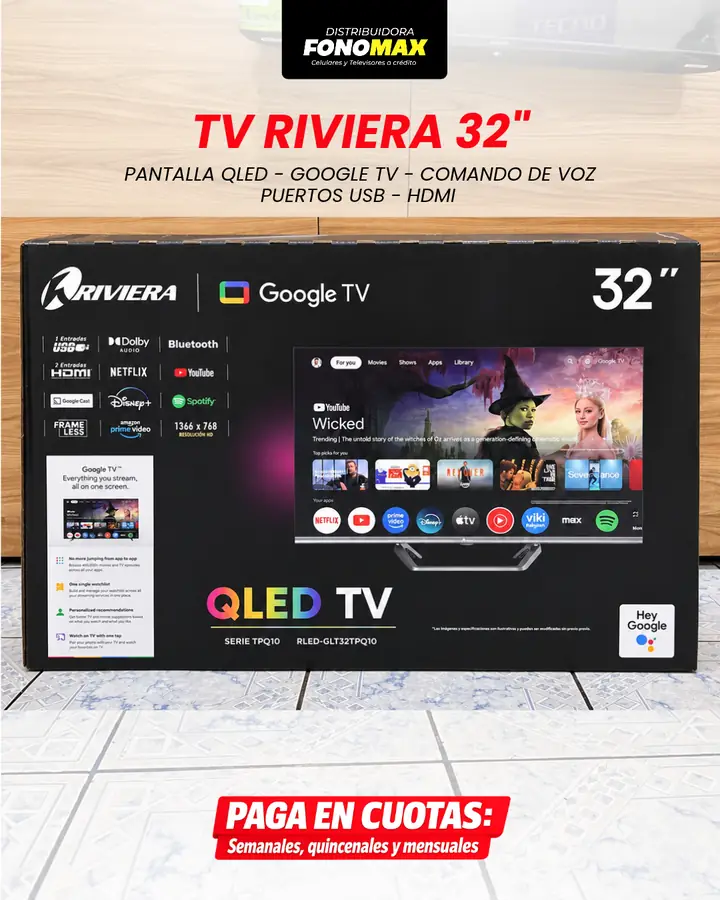 Televisor Riviera de 32 pulgadas para consultar en FONOMAX sur de Quito